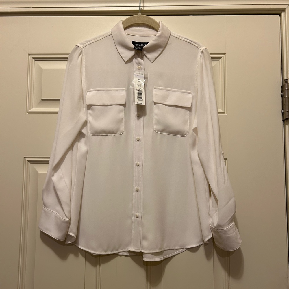 NWT Investments Petite White “Olivia” Blouse